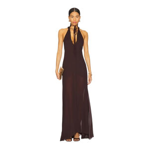 NWT $625 CASONA La Apanada Dress in Chocolate Size XS/Small